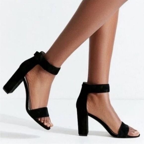 Jeffrey Campbell Lindsay Sandal Heels Black Suede Size 9.5 - Picture 2 of 14